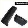 Black rubber anti slip brake and gas pedal covers kit with textured grip and circular indentations for toyota 4wd ute offroad