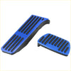 Blue metallic anti slip brake and gas pedal covers kit with black rubber grips for toyota 4wd ute offroad use