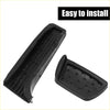 Black rubber anti slip brake and gas pedal covers with ribbed and hole patterns for toyota 4wd ute offroad use