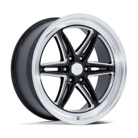 American Racing Groove 6 Drag AR953 Gloss Black Milled Diamond Cut Lip