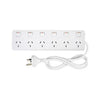 Arlec Power Board 6 Regular Spaced Outlets W/Individual