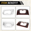 Rear view of chrome and black accent armrest box rear cup holder cover trim with red illuminated edge for toyota tundra