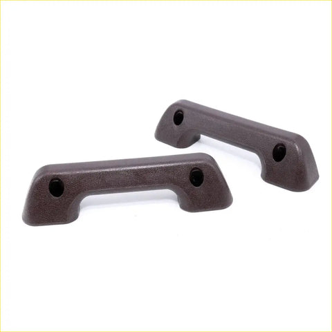 Dark brown textured plastic grab handles with two holes each for armrest in nissan datsun 720 ute 1980-1986