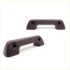 Dark brown textured metal grab handles with rounded ends and two holes for nissan datsun 720 ute armrest 1980-1986