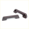 Dark gray plastic armrest grips with rounded ends and two mounting holes for nissan datsun king cab 720 1980-1986