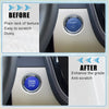 Blue circular auto engine start stop button cover with silver metallic bezel for toyota crown royal grs21