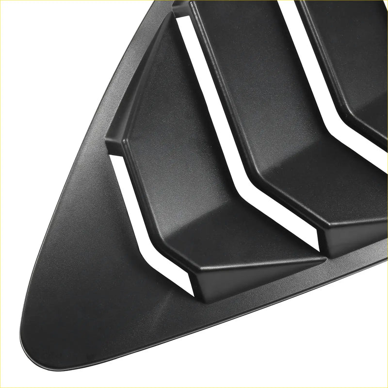 Black plastic auto rear side window louvers cover for toyota 86 2013-2021 with sleek angular design and white accents