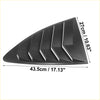 Backside of black glossy auto rear side window louvers cover with angular design and white trim for Toyota 86