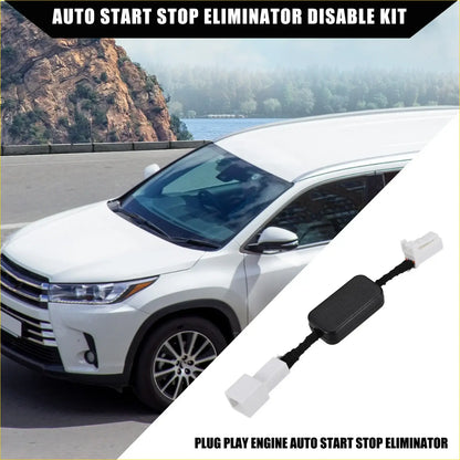 Black rectangular auto start stop eliminator with white plastic connectors and cable for toyota highlander 2015-2021