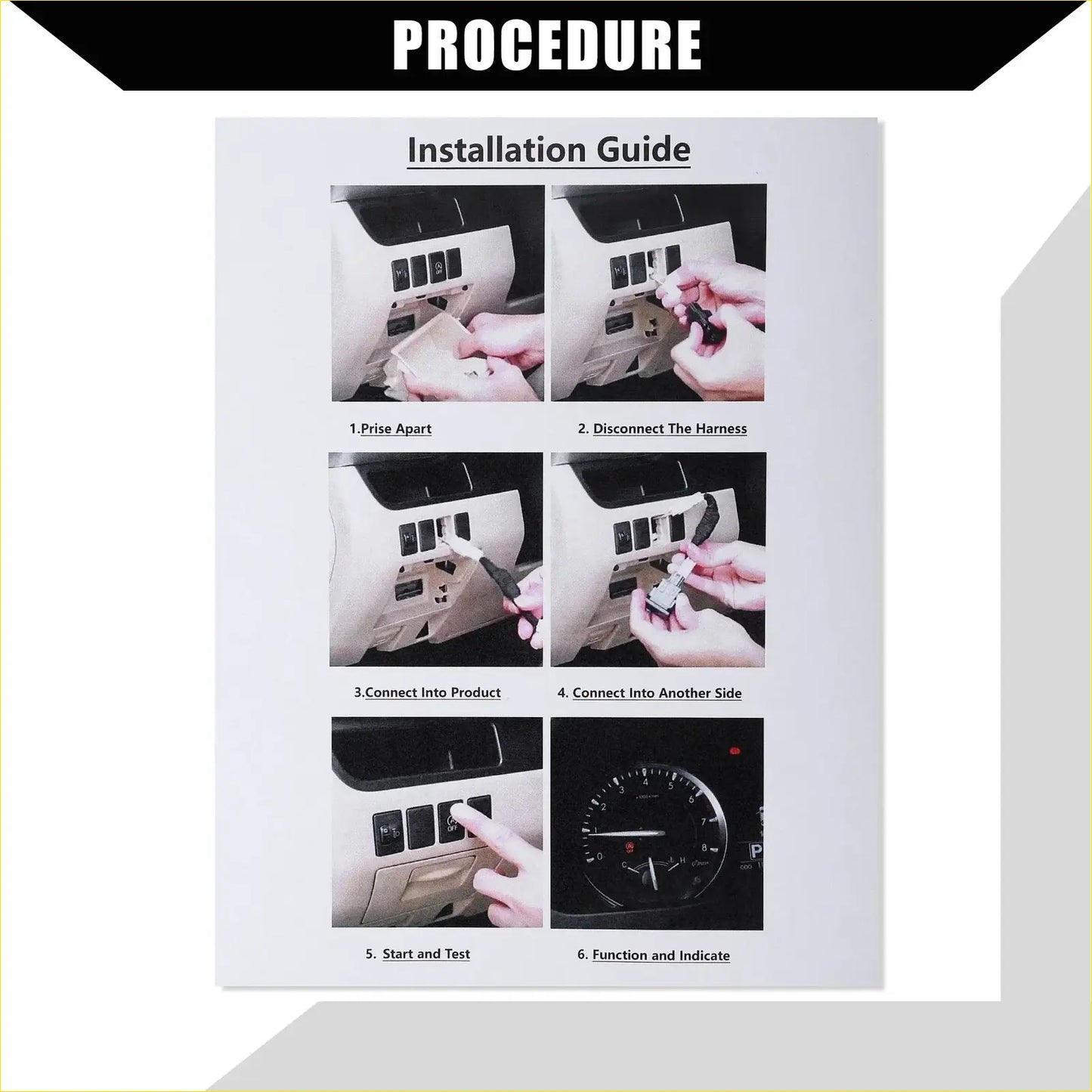 Installation guide for auto start stop a-off cable harness for toyota highlander 2015-2021 showing wiring details