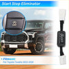 Black plastic auto start stop eliminator with white connectors and label a off for toyota tundra 2022-2026 back view