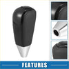 Black and silver automatic gear shift knob cover with textured grip in black faux leather for toyota 4wd ute offroad