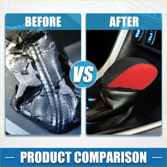 Automatic Gear Shift Knob Cover for Toyota RAV4 2019-2023 Black Red - Interior Accessories