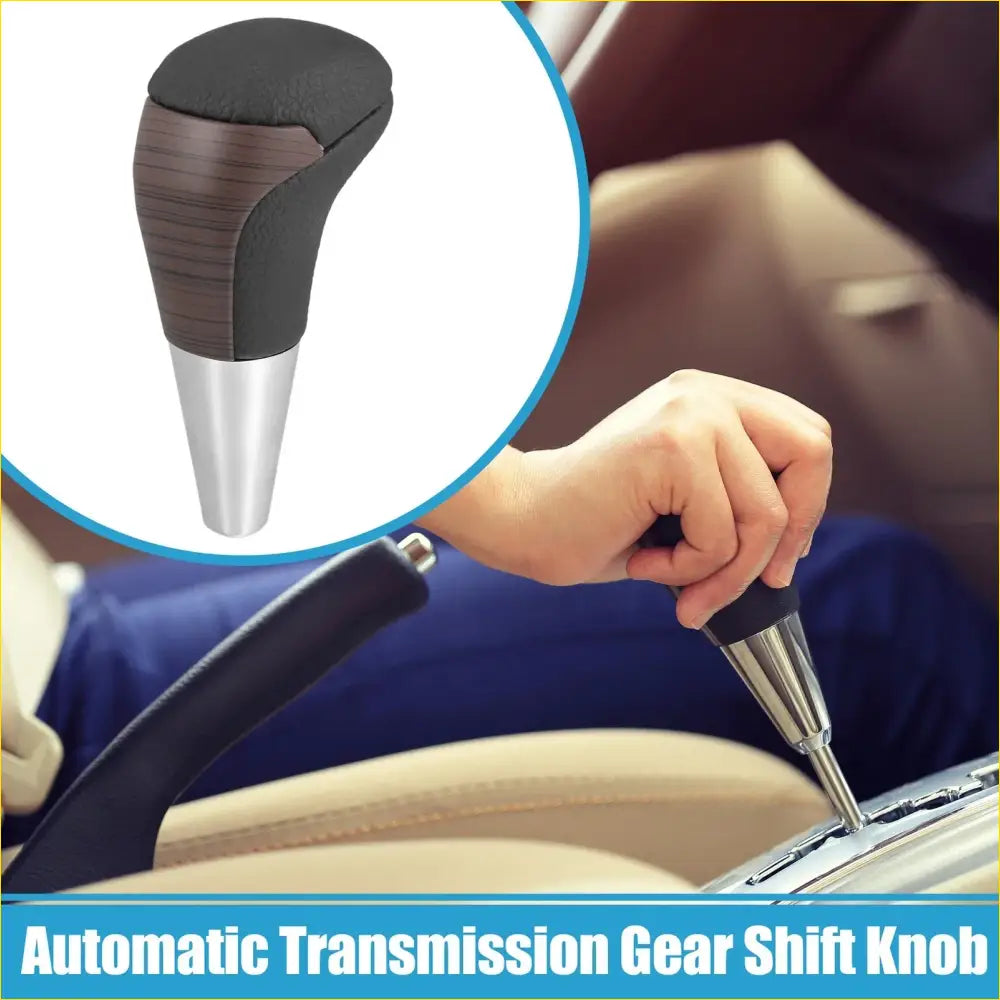 Automatic Gear Shift Knob Cover for Toyota - Wood Grain Black Faux - Interior Accessories