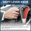 Automatic gear shift knob for toyota 4runner with red and black carbon fiber pattern and faux leather accents