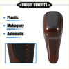 Mahogany-finished plastic automatic gear shift knob with black leather top and red stitching for toyota 4runner