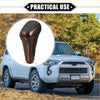 Brown and black two-tone faux leather and wood automatic gear shift knob for toyota 4runner 2012-2021