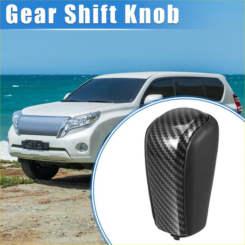 Automatic gear shift knob for toyota land cruiser prado 2009-2017 in black carbon fiber pattern with glossy finish