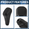 Black leatherette automatic gear shifter knob with textured grip and rounded contours for toyota 4runner 2012-2021 plastic
