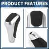 Automatic gear shifter knob for toyota 4runner with silver plastic top and black textured leather grip