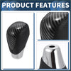 Automatic gear shifter knob for toyota alphard 200 series in black carbon fiber and perforated leather with chrome finish