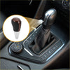 Brown and black leather-wrapped automatic gear shifter knob with silver base for toyota prius c 2012-2017