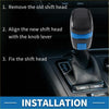 Black and blue automatic gear shifter knob with textured grip for toyota tacoma trd pro 2016-2021 faux leather