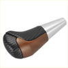 Automatic gear stick shift knob for toyota with black carbon fiber wood grain texture and silver shaft for 4wd ute offroad