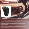 Black faux leather automatic gear shift knob with stitched detailing and silver band for toyota land cruiser prado 2003-2009