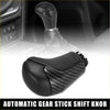 Black carbon fiber and leather automatic gear stick shift knob for toyota tacoma 2016 to 2023