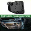Black plastic automatic transmission filter for toyota c-hr 1.2t with molded mounting points and central oil inlet port