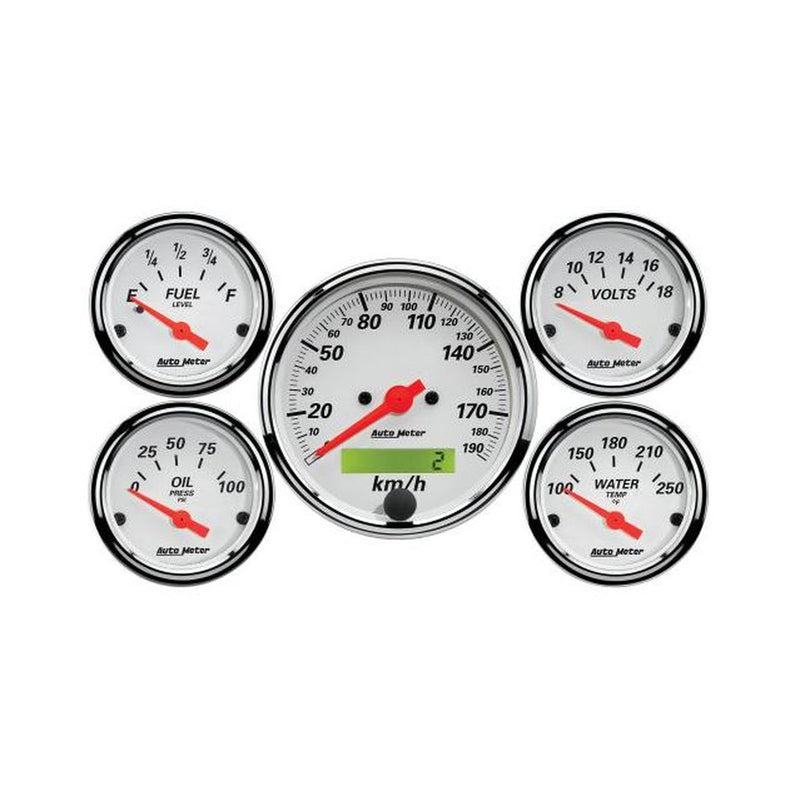 Autometer Arctic White 2-1/16in 5 Piece Gauge Kit AU1302-M