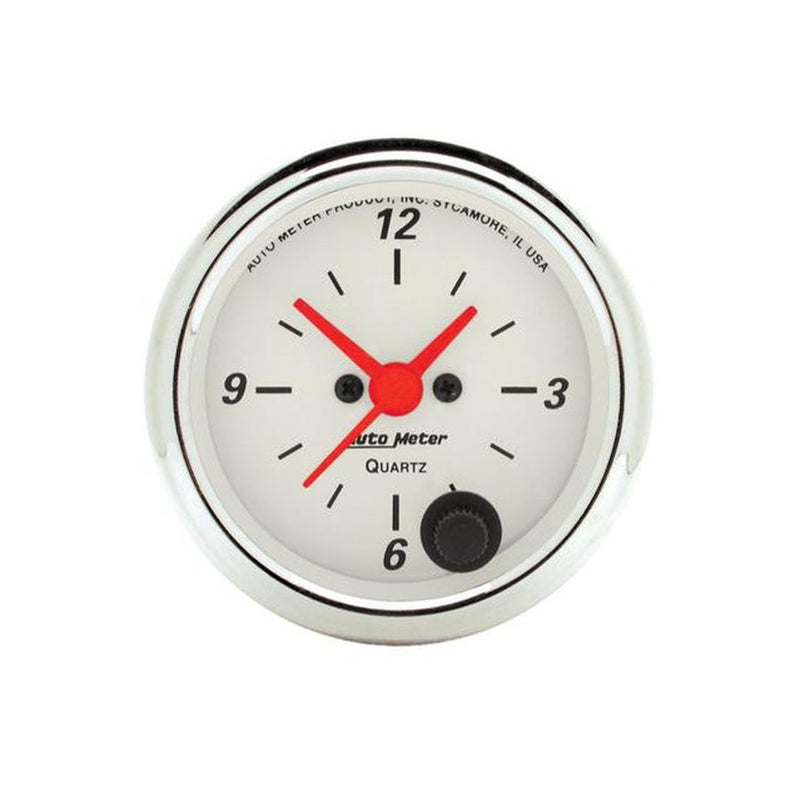 Autometer Arctic White 2-1/16in Clock AU1385