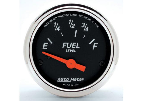 Autometer Designer Black 2-1/16in Fuel Level Gauge Short