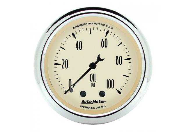 Autometer Antique Beige 2-1/16in Oil Pressure Gauge