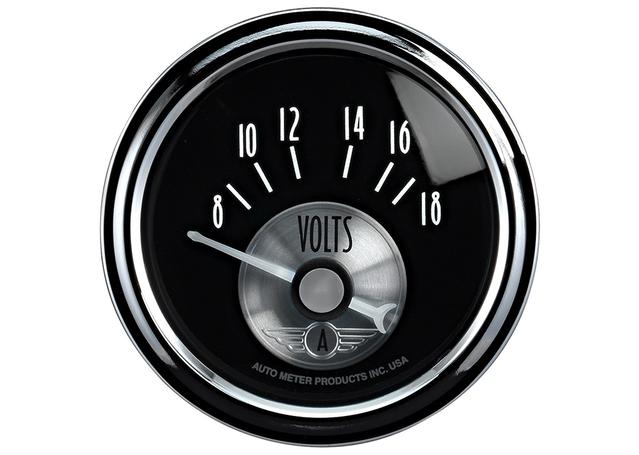 Autometer Black Diamond 2-1/16in Voltmeter 8-18V Full