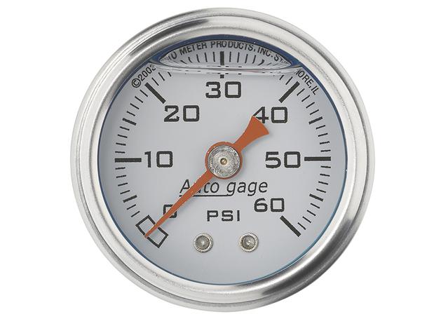 Autometer 1-1/2in Fuel Pressure Gauge Liquid Filled White