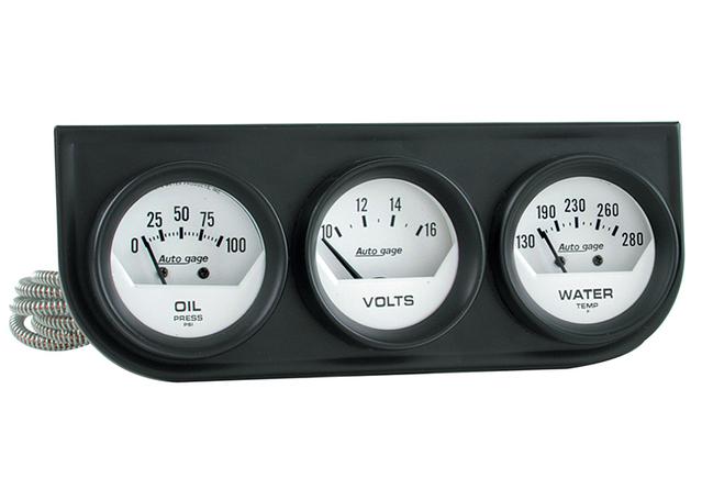 Autometer Auto Gauge 2-1/16in 3 Gauge Console Oil Volts