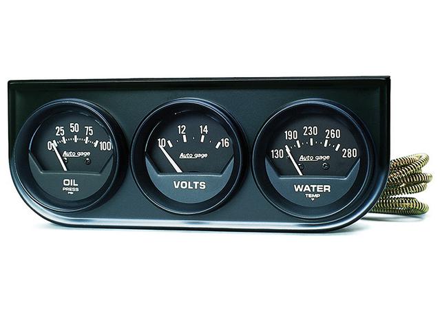 Autometer Auto Gauge 2in 3 Gauge Console Oil Volts Water