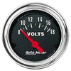 Autometer Trad Chrome 2-1/16in Voltmeter 8-18V Short