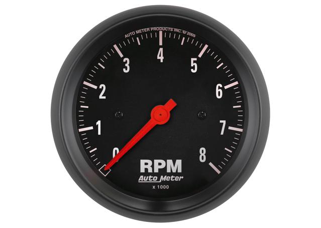 Autometer Z-Series 3-3/8in Tacho Gauge 8,000rpm In Dash