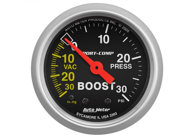 Autometer Sport-Comp 2-1/16in Boost/Vacuum Gauge 30in/Hg