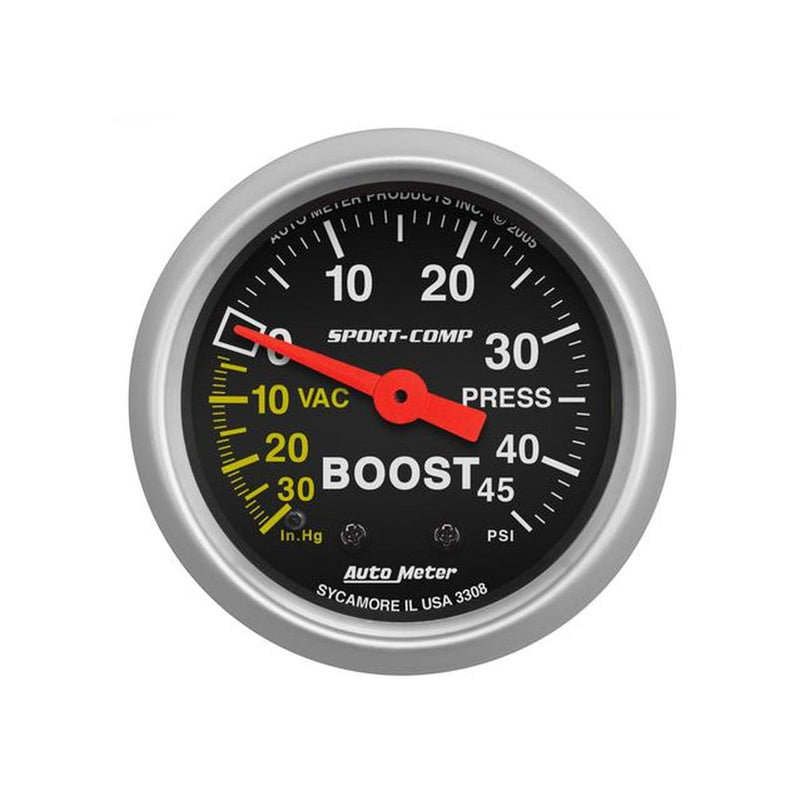 Autometer Sport-Comp 2-1/16in Boost/Vacuum Gauge 30in/Hg