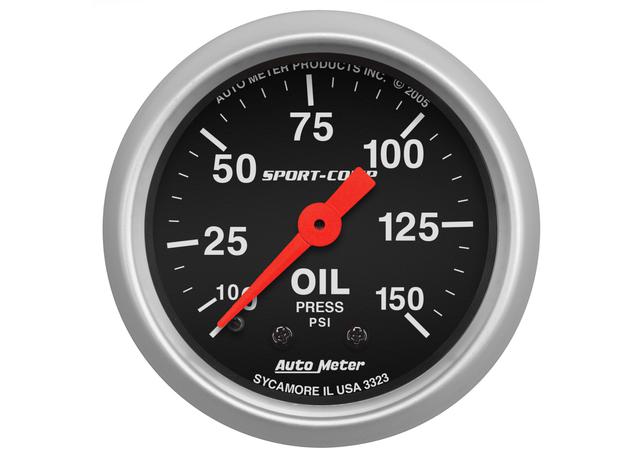 Autometer Sport-Comp 2-1/16in Oil Pressure Gauge 0-150