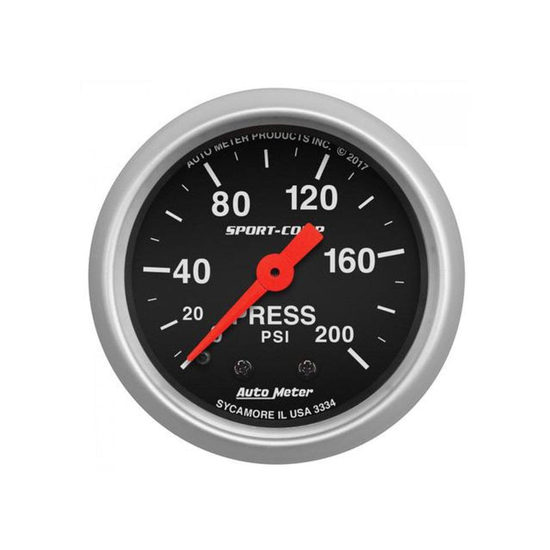 Autometer Sport Comp 2-1/6in Pressure Gauge 200PSI