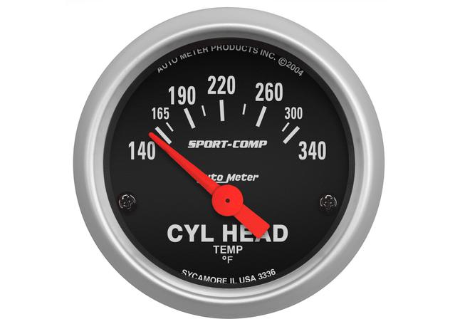 Autometer Sport-Comp 2-1/16in Cylinder Head Temp Gauge