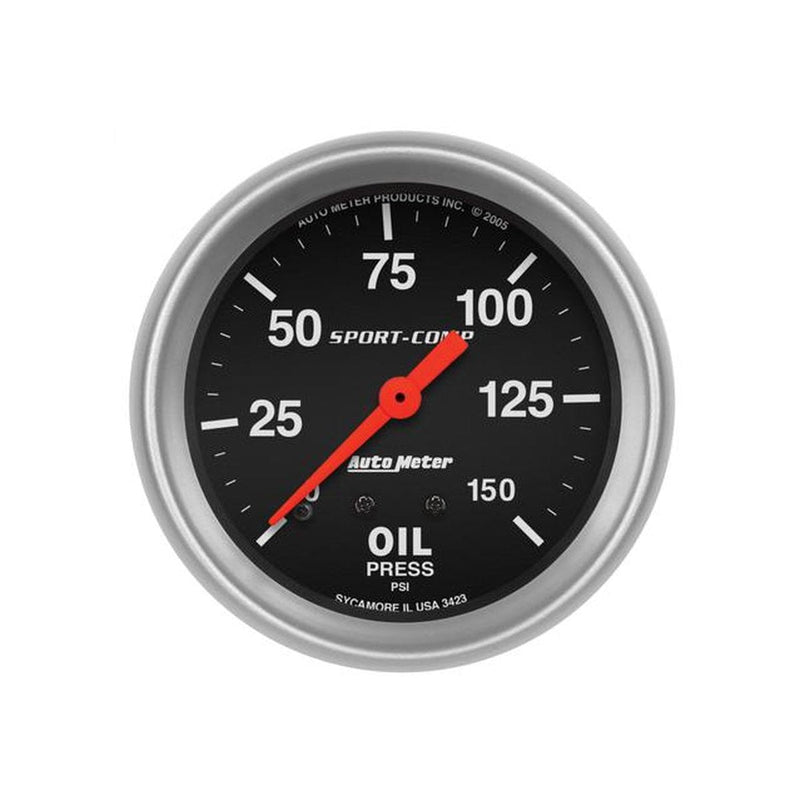 Autometer Sport-Comp 2-5/8in Oil Pressure Gauge 0-150 PSI