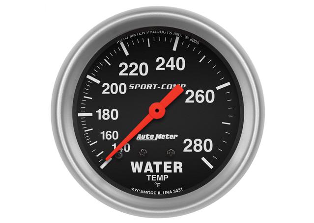 Autometer Sport-Comp 2-5/8in Water Temp Gauge 140-280F