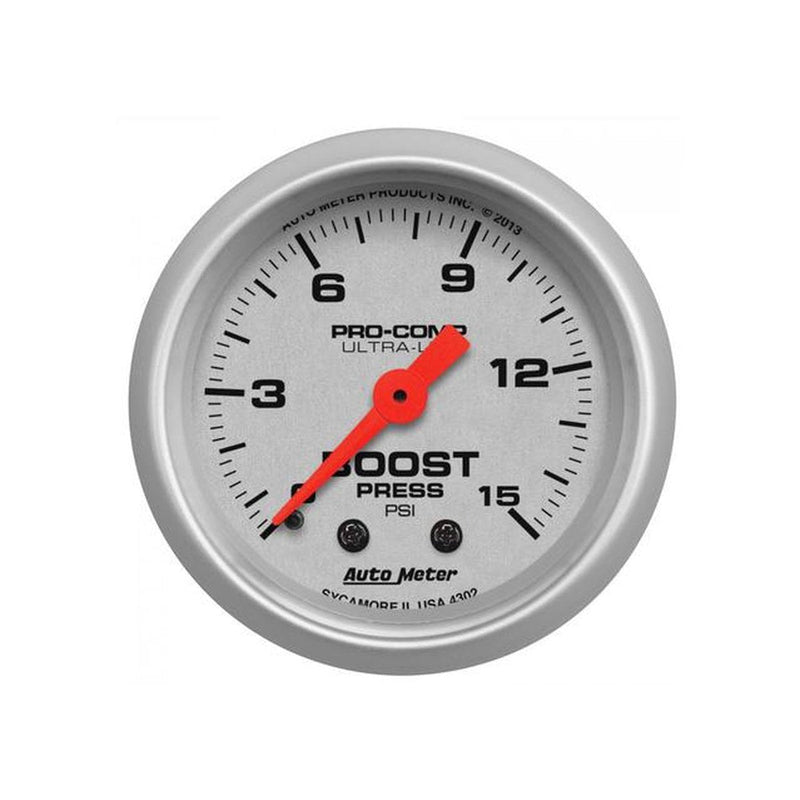 Autometer Ultra-Lite 2-1/16in Boost Gauge 0-15 PSI