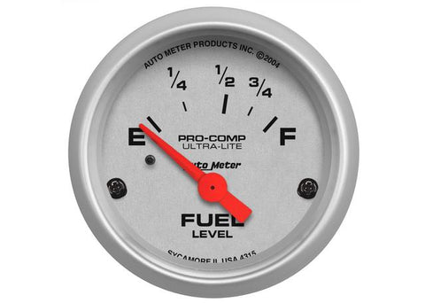 Autometer Ultra-Lite 2-1/16in Fuel Level Gauge 73-10 Ohm